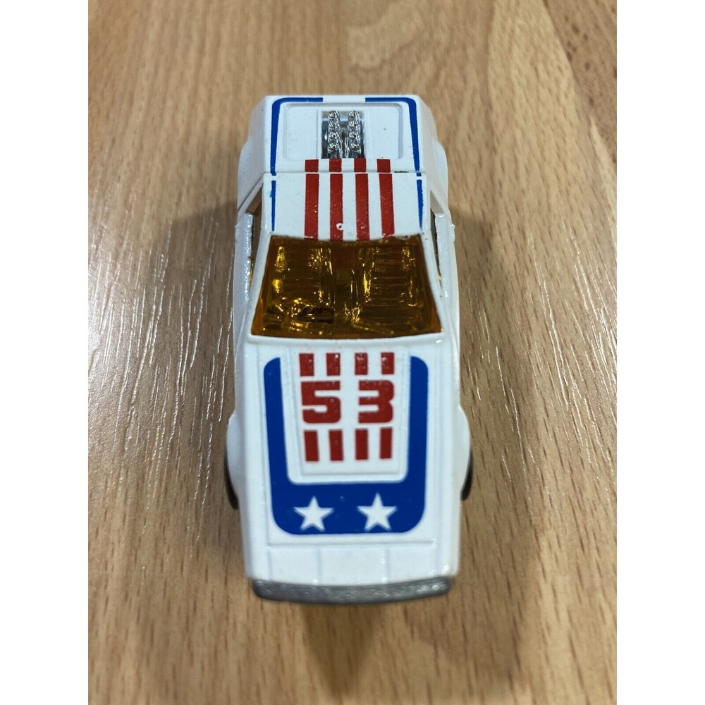 Matchbox Superfast ‘Tanzara’ No. 53 • White Enamel • American Flag theme • 1972